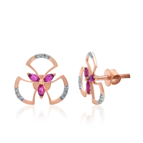 Rose Gold Diamond Earrings