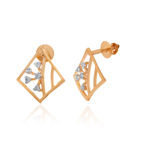 Yellow Gold Diamond Earrings