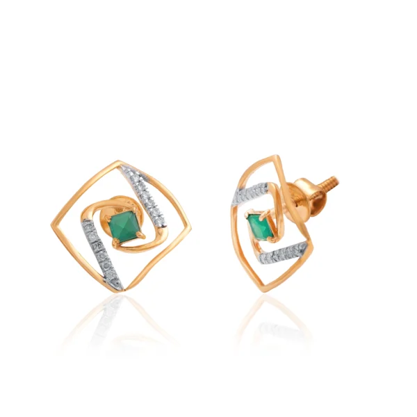 Yellow Gold Diamond Earrings