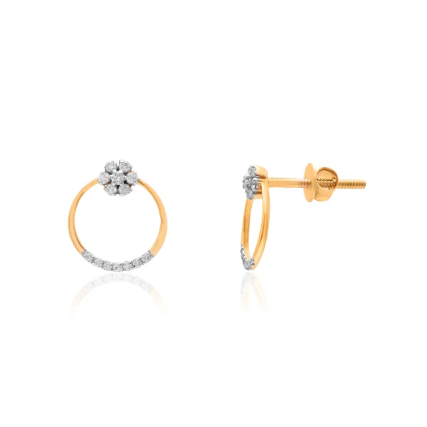 Yellow Gold Diamond Earrings